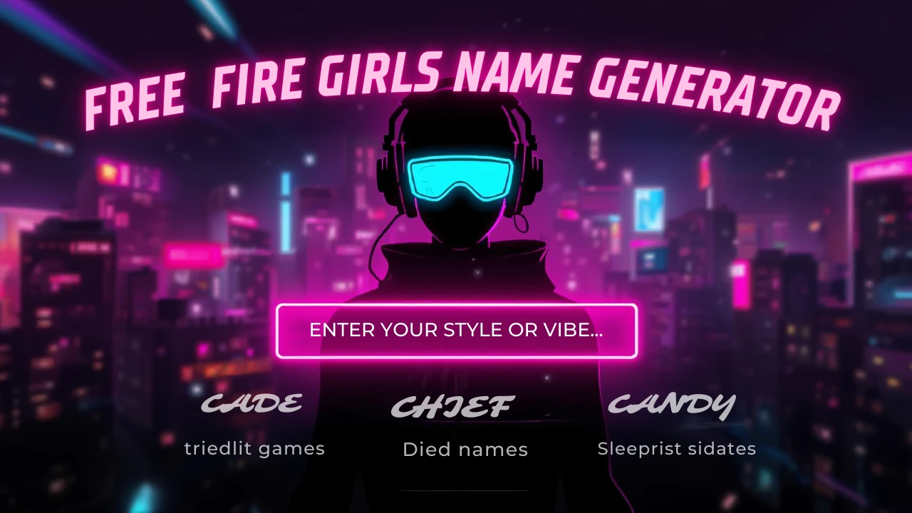Free Fire girl name generator with stylish fonts and symbols